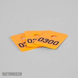 Garderobenmarke "Doppelnummer orange"