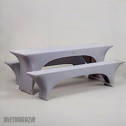 Festzeltgarnitur - Hussenset "Stretch hellgrau"